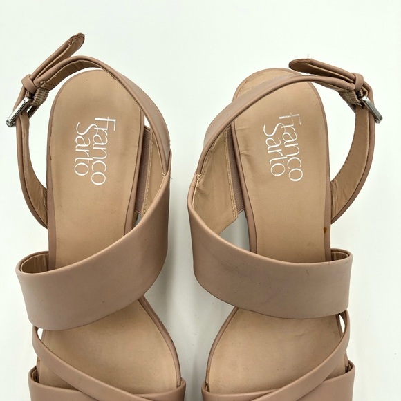 Franco Sarto Blush/Nude Wedge Heel Sandals Size 10 - Picture 3 of 13